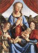 LEONARDO da Vinci Leonardo there Vinci and Andrea del Verrocchio, madonna with the child and angels oil painting reproduction